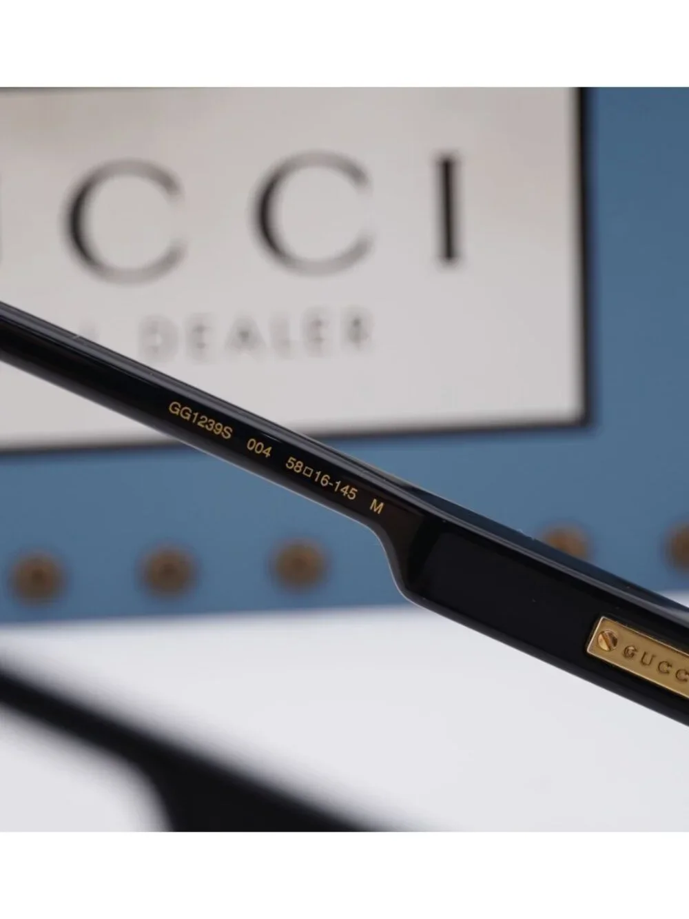 Gucci GG1239S 004 Aviator Sunglasses – Black / Grey